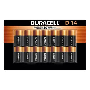 Duracell D Alkaline Batteries, 14-count