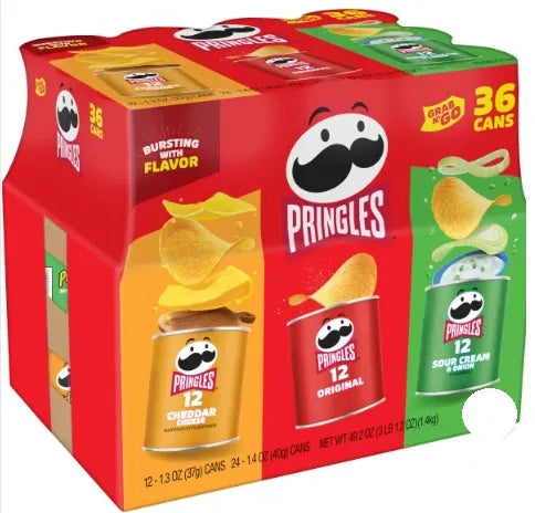 Pringles Grab & Go Potato Crisps, Variety, 36-count