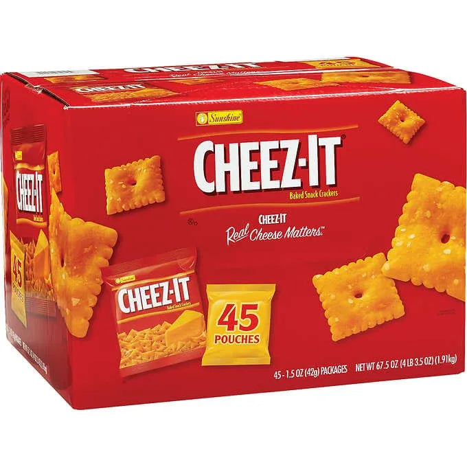 Cheez-It Crackers, Cheddar, 1.5 oz, 45-count
