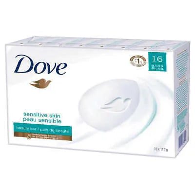 Dove Moisturizing Beauty Bar Soap Sensitive, 3.75 oz, 16 Bars