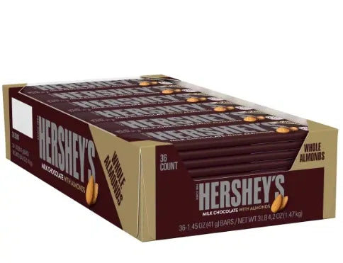 Hershey's Milk Chocolate With Almonds, 1.45 oz, 36-count