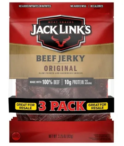 Jack Link's Beef Jerky, Original, 3.25 oz, 3-count