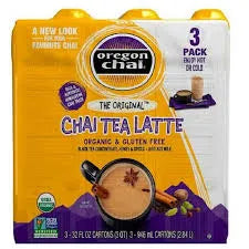 Oregon Chai, Original Organic Chai Tea Latte Concentrate, 32 fl. oz., 3-Count