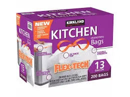 Kirkland Signature Flex-Tech 13-Gallon Kitchen Trash Bag, 200-count