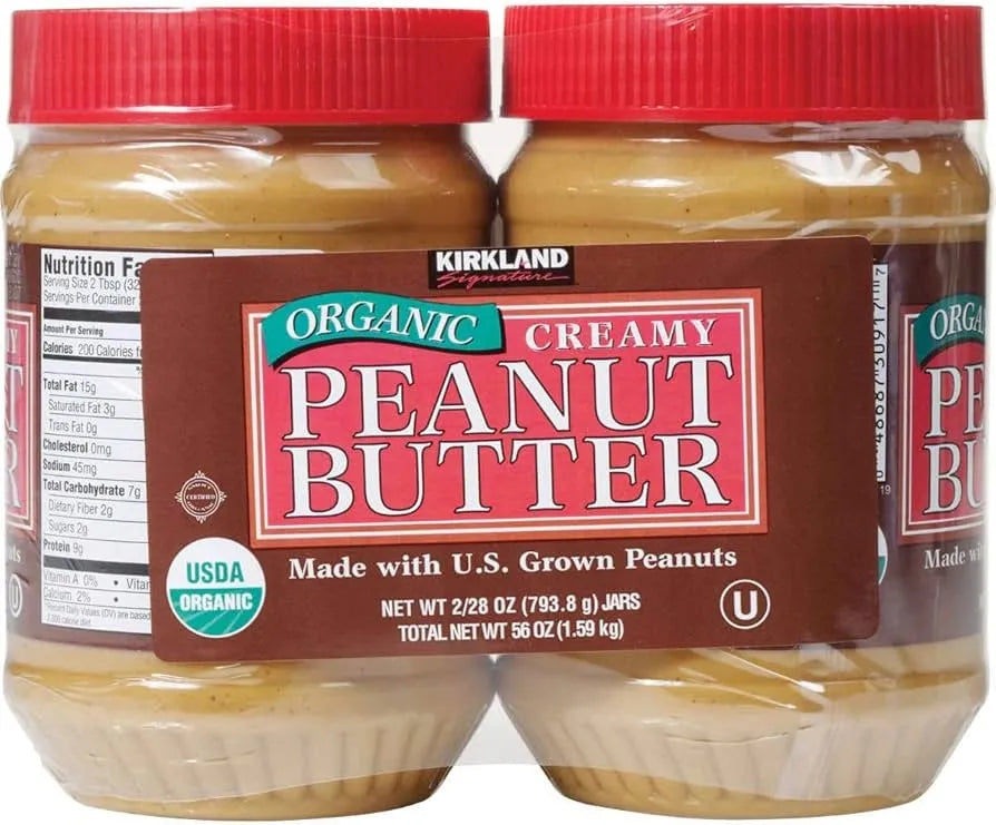 Kirkland Signature Organic Peanut Butter, 28 oz, 2-count