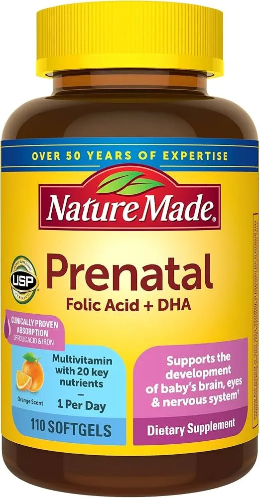 Nature Made Prenatal Folic Acid + DHA, 150 Softgels