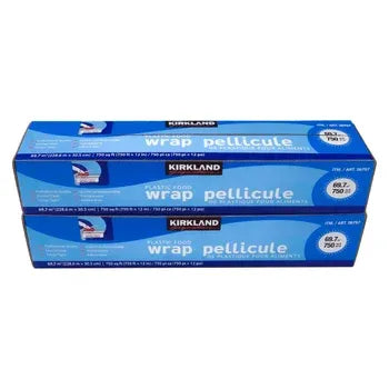 Kirkland Signature Plastic Food Wrap, 12 in x 750 ft, 2-count