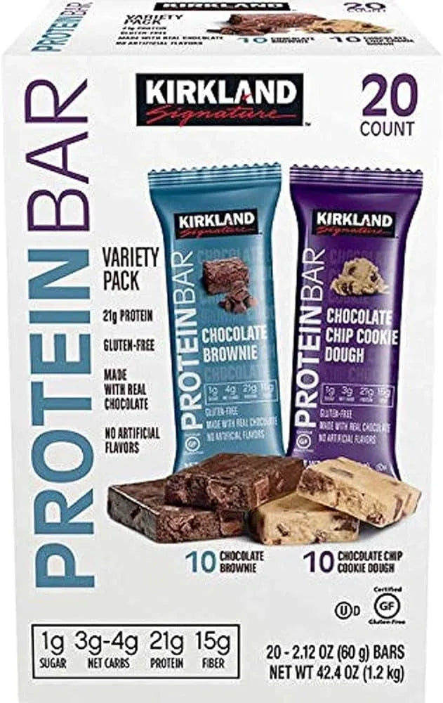 Kirkland Signature Protein Bar, Variety Pack, 2.12 oz, 20-count